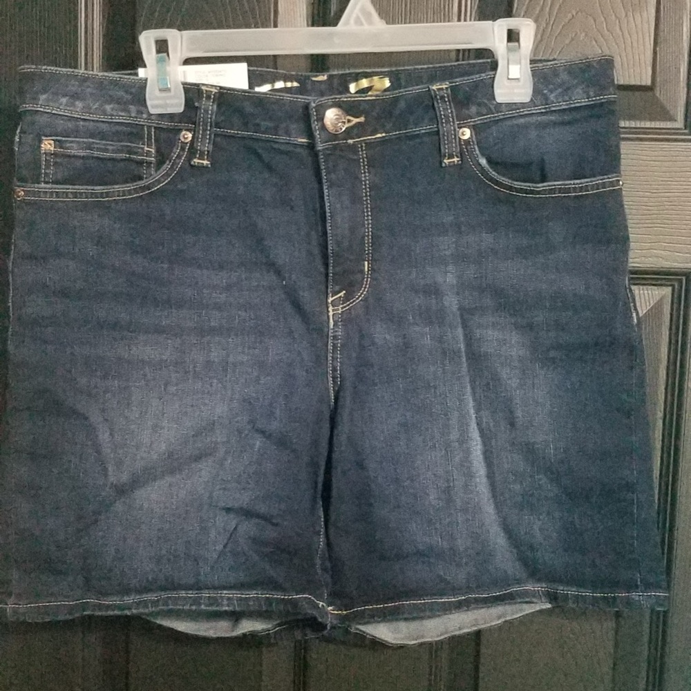 Seven7 Gold and Dark Blue Denim